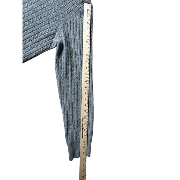 UNTUCKit Cashmere Cable Knit 1/4 Button Pullover Sweater La Frenz medium M Gray - Picture 6 of 8